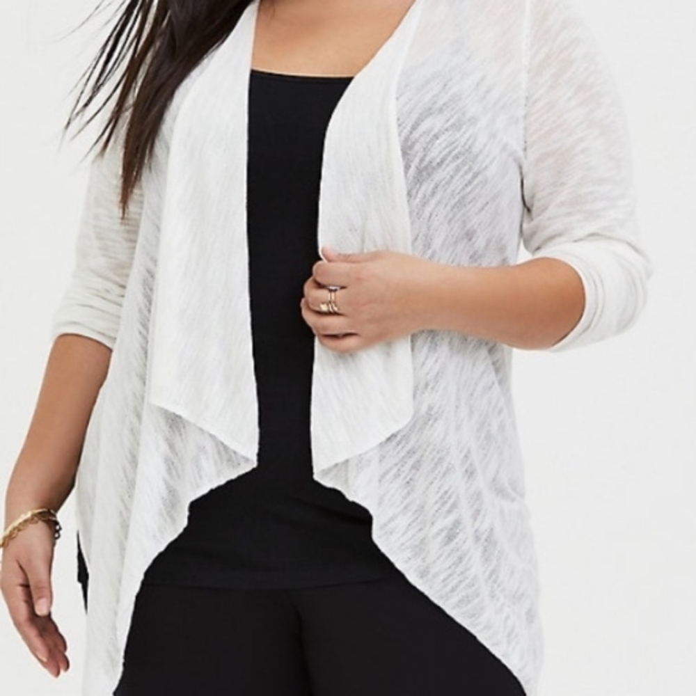 Torrid Drape Cardigan White